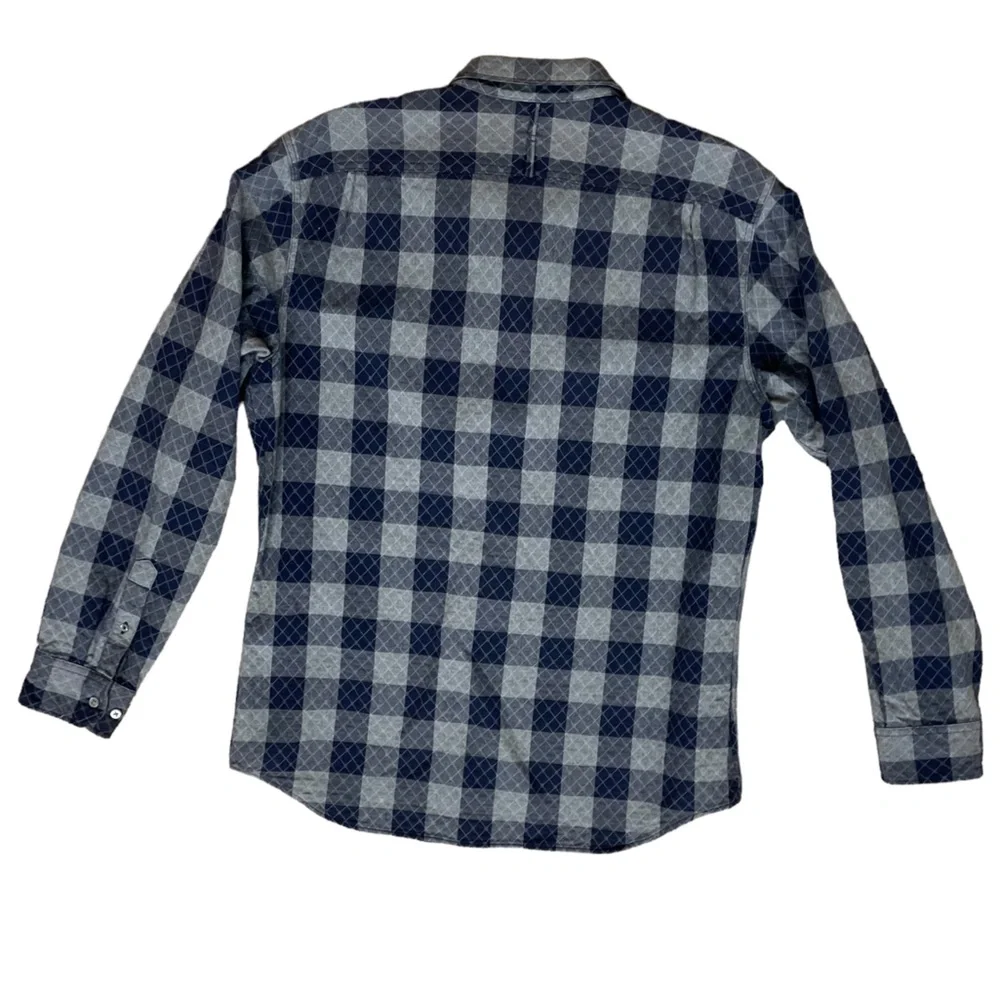 Banana Republic Plaid Check Button Down Shirt with Quilted Detail